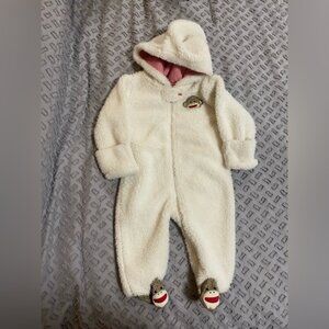 Infant Fuzzy Hooded One Piece  6mths